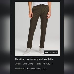 lululemon Commission Pant Skinny 34" *Warpstreme